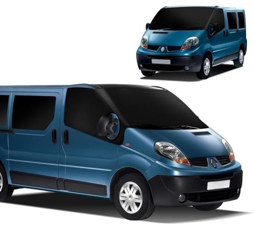 MaxEarn für Renault Trafic 2001-2014 Auto Windschutzscheiben Abdeckung, 600D Wasserdicht Sonnenschutz Frontscheibe Thermomatten, Blackout Anti-UV/Frost/Ice/Staub Wrap Cover für Opel Vivaro