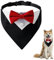 Funmo Formelles Hunde-Smoking-Bandana, Rotes Hundesmoking,Formelles Hunde-Smoking-Bandana für Hochzeit Geburtstag Kostüme Hochzeitshalsband mit Fliege und Halsband für Hunde und Katzen M