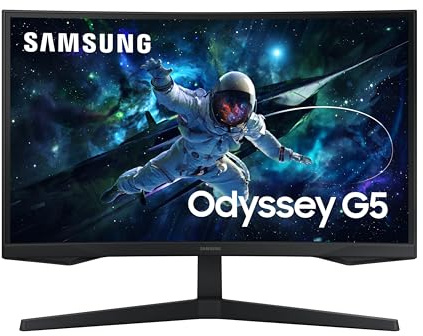 Samsung 27-Inch Odyssey G55C Series QHD 1000R Curved Gaming Monitor, 1ms(MPRT), HDR10, 165Hz, AMD Radeon FreeSync, Eye Care, LS27CG552ENXZA