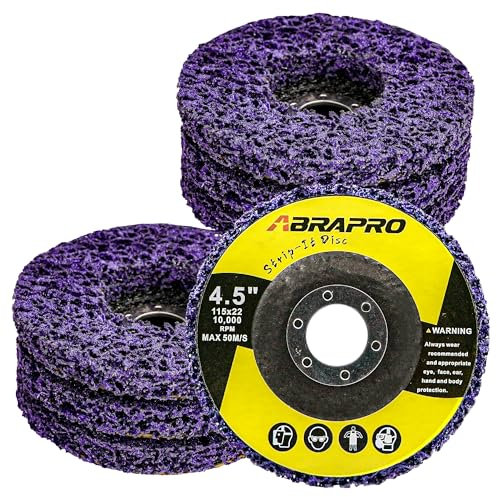 ABRAPRO 5 Pack Strip Discs Rust Remover Wheel Stripping Wheel for Angle Grinder Paint Strip Wheel Quick Abrasive Discs Rust, Oxidation, Paint Remover (4-1/2'' x 7/8'')