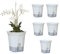 Wnvivi Macetas de Plástico para Orquídeas, 5 Piezas, Maceta con Riego Automático de 12/15/18 Cm para Plantas de Interior, Macetas Transparentes para Trasplantar, Cultivo de Plantas(C,12x14cm)