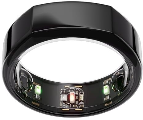 OURA Gen3 Heritage Smart-Ring - Größe 9, Black | Wearable für Schlaf-, Herzfrequenz- und Fitnesstracking - Bis zu 7 Tage Akkulaufzeit - Kompatibel mit iOS/Android - Bestimme Deine Größe vor dem Kauf