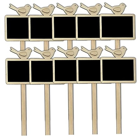 BESPORTBLE Lot De 10 Marqueurs Pour Plantes Aromatiques En Bois Motif Oiseaux Pour Pots De Fleurs Étiquettes Lisses