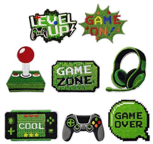 Embroidered Patches, Video Game Embroidery Patches, Green Iron on Patches,Iron on Patches for Hats for Kids Boys Clothing Backpacks Hat Jeans Jacket