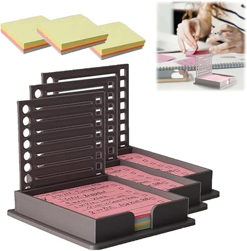 Notizzettel-Vorlage, Haftnotizenhalter mit Schablone, Haftnotiz-Spender, entworfen und 3D-gedruckt, diese kleinen To-Do-Listen-Vorlagen und Notizhalter für meinen Schreibtisch (3 Stück)