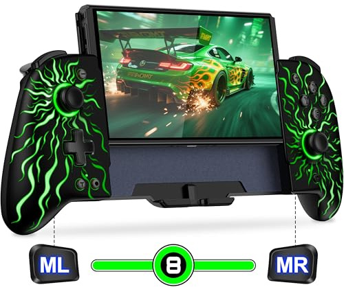 Coogamefly Switch Controller für Nintendo Switch/OLED, Einteiliger Handheld Wireless Switch Controller mit Hall Effekt Sticks mit RGB-Lichteffekt, Turbo und programmierbare