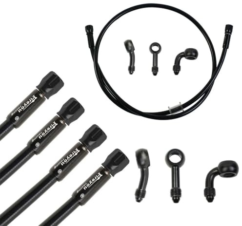 Fireyouracing Motorrad-Bremsschlauch , hydraulikschlauch ,Bremsleitung: Flexible 400–2400 mm Länge , Geflochtener AN3 Hydraulik-Schlauch,für ATV, Dirt Pit und Rennmotorräder (1600mm)