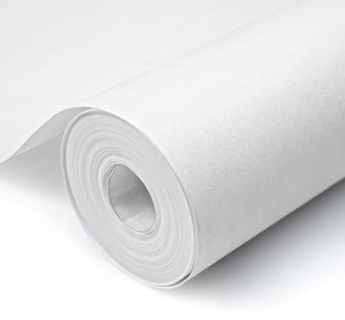 Besto Lining Paper for Walls Paintable Lining Paper 10mx53cm Thick Backing Paper Wallpaper Plain White Suitable for Covering Small Cracks and Imperfections (2500 Grade)