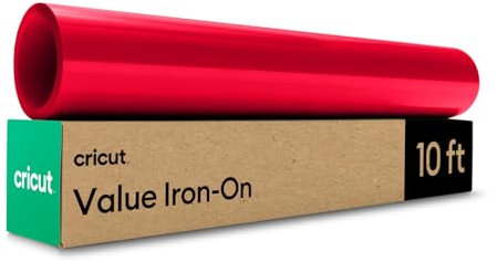 Cricut Plotterfolie Textil im Vorteilspack | 30,5 cm x 3 m | Textil-Flexfolie für Plotter (Iron-On) für alle Cricut Schneidemaschinen | Rot