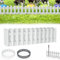 Aufun Rasenkante Beeteinfassung 43 x 12 cm, 6 Stück Gartenzaun Flexibler Kunststoff Holzoptik Gartendeko Gartenpalisade für Beetumrandung, Natural rasenkantenband Gartenzaun für Garten, Weiß