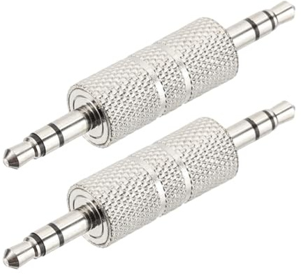PATIKIL 2Pz Adattatore Audio Maschio da 3.5mm 1/8 Pollice Argento | per Cuffie Computer Laptop Altoparlante, Adattatore Stereo Jack Connettore, a Maschio, Metallico