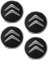 ZEXIJOW Lot de 4 enjoliveurs de roue noirs,Pour Citroën 60 mm C1 C3 C4 C5 C6 DS3,Enjoliveurs de roue en alliage,Bonne stabilité
