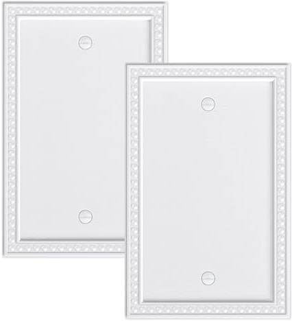 2-Pack Pearls Unbreakable Polycarbonate Blank Outlet Cover Wall Plate