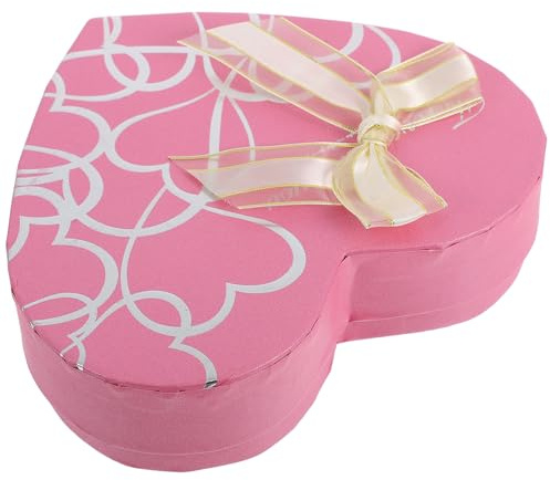Amosfun Herzförmige Schokoladenbox Fächer Valentinstag Geschenkverpackung für Pralinen und Kekse Romantisches Design für Hochzeiten und Besondere Anlässe