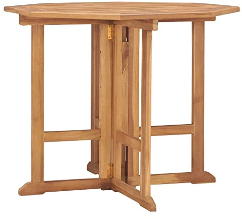 HaoChrymec Klappbarer Garten-Esstisch mit Massivholz Teak, Wetterfestes Design, Kompakte Größe, Balkontisch Klappbar, Lounge Tisch Outdoor, Gartentisch Klappbar, 90 x 90 x 75 cm