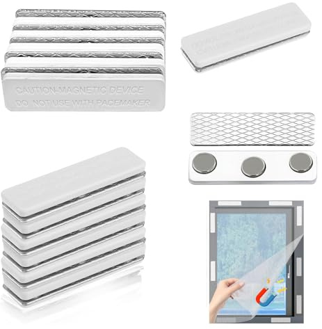 Firavggu 12 Paar Fliegengitter Fenster Clips Magnet Clips Selbstklebende Fliegengitter Insektenschutz Fenster Magnetisch Befestigungsclip ohne Bohren für Türfliegen, Vorhänge, Türvorhänge Fliegennetz