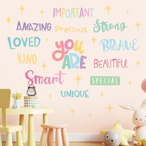 SHUCHING Wandtattoo Mädchen Sprüche | Wandsticker Zitate Inspirierende für Kinderzimmer Spielzimmer