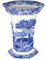 Blue Italian Sechseckige Porzellanvase Kollektion, 27 cm groß, blau/weiß