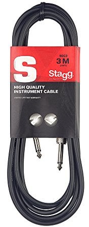 Stagg Hochwertiges Instrumentenkabel Klinke auf Klinke 3 Meter