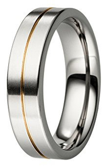 DOOSTI Freundschaftsring/Partnerring Eleganz Titan mit Gratis Gravur