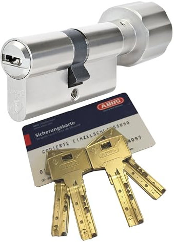 ABUS Bravus.3000 Sicherheits - Knaufzylinder mit 4 Schlüssel, Länge 30/K35mm mit Sicherungskarte und höchstem Kopierschutz, Zusatzausstattung: erhöhter Bohr- u. Ziehschutz BS01 (Ziehschutz nur kernbezogen)