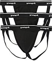 Papi Herren Premium Cheeky Butt-flaunting Cotton Jock Strap, Of Underwear, 3er Pack, Schwarz, S EU