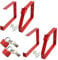 Spares2go Universal Lockable Wall Ladder Rack Brackets & Padlock Set (Red, Pack Of 2 Pairs)