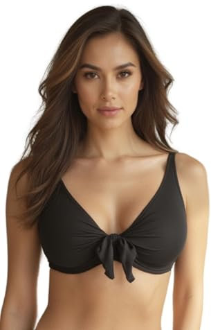 Vivisence 3202 Underwired Non Padded Bikini Top Smooth Made in EU, Black,34DD