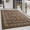 HomebyHome Vintage Orientalischer Teppich 160x230 cm - Kurzflor Wohnzimmer Teppich Beige für Küche, Esszimmer, Flur und Schlafzimmer - Klassisch Mit Oeko-TEX