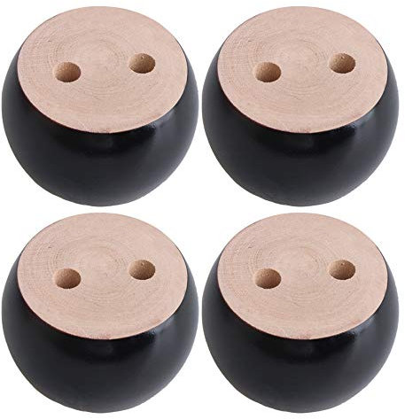 BQLZR 4 cm de hauteur Noir wood 6.7 x 6.7 cm Dia ronde Pieds de meubles Pieds Roulement 100 kg Poids Lifter pour canapés Lits Armoires Tables Lot de 4