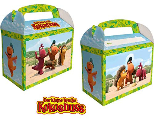 DH-Konzept: 8 Geschenkboxen * DER KLEINE Drache Kokosnuss * für Mitgebsel beim Kinderparty und Kindergeburtstag | Kinder Partytüten Tüten Party Set