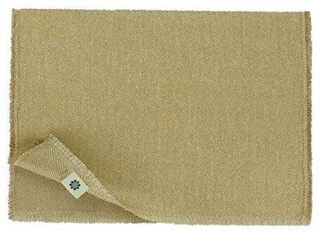 Linen & Cotton Tischsets Platzsets Stoff Tischmatte Aurum -74% Leinen, 26% Baumwolle, Beige Gold (30 x 45cm, 2 Stück) Rechteckig Platzdeckchen Tisch Matten für Home Küche Esstisch Hochzeit Restaurant