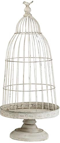 ETC dekorative nostalgische Garten-Krone Deko-Krone Pflanz-Krone Metallteller auf Fuß Shabby antikgrau Landhausoptik Verschiedene Größen (groß)