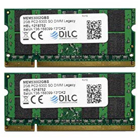 DILC, RAM DDR2 SODIMM 2GB, 2 Memorie RAM per Pc Portatile, 667Mhz PC2-5300 (200 Pin), Compatibili con Computer Portatili/Notebook o Mini Pc con Slot SODIMM, Perfomance Elevate, Garantite a Vita, 2 Pz