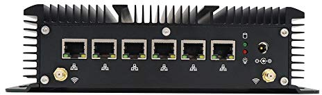HSIPC New Kaby Lake i3 7167U Industrial Firewall PC Fanless PC Nano Box(16G 512G) with Multi LAN 6 NIC AES for Network Security Application,HDMI USB3.0 COM,Pfsense LEDE ESXI Openwrt