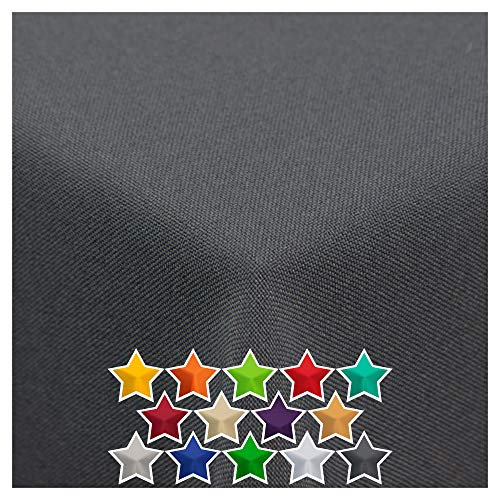 StoffTex Tischdecke I Tischläufer I Tischtuch I Tischwäsche I Dauerhaft Kratzfest I Tischdekoration aus Polyester für Wohnzimmer, Esszimmer, Balkon, Garten (Graphit, 140 x 260 cm Oval)