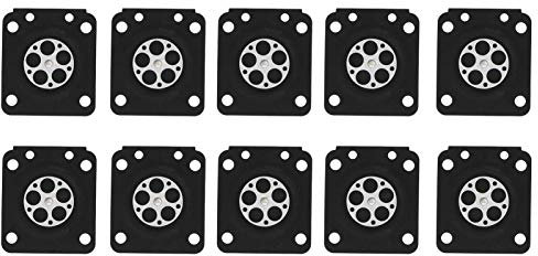 Piezas de carburador 10PCS Juego de juntas de membrana de carburador de motosierra para motosierra ZAMA 180 C1U / MS210 230250 Accesorios - Negro