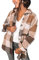 YMING Femme Chemise Carreaux Veste Boutons Surdimensionné à Manches Longues Veste De Bûcheron Chemise Courte Chemisier Marron L