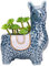 YRHH Keramik Alpaka Blumentöpfe Indoor Home Haus Dekorativer Sukkulententopf, Kaktuspflanzgefäße Keramik Bonsai Sukkulenten Übertopf Vase Für Mini Bonsai Sukkulenten Kaktus-Blue