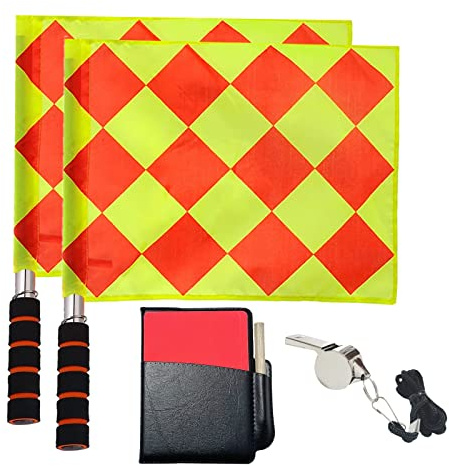 Soccer Referee Flag Sports Match Football Linesman Flags with Case Referee Equipment (Style 1)