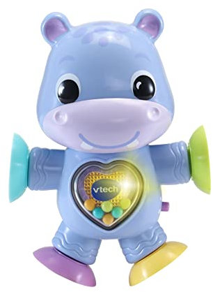 VTech Baby Stick & Twist Hippo, Suction Cup Toy for Babies with Songs & Fun Phrases, Baby Rattle Toy Gift for Sensory Play, For Ages 3, 6, 12+ months, English Version