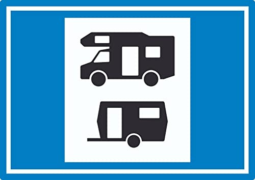 Wohnmobil- und Wohnwagenplatz Symbol Aufkleber A5 (148x210mm)