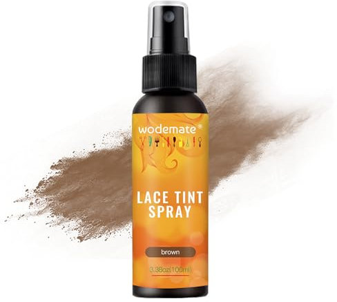Wodemate Lace Tint Spray di Tintura per Parrucca di Pizzo Naturale Donna e Uomo 100ml, Marrone