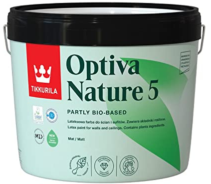 TIKKURILA Optiva Nature 5 - Bio Based & Zero Voc - Eco Friendly Durable Matt Paint For Walls & Ceilings - 3 Litres