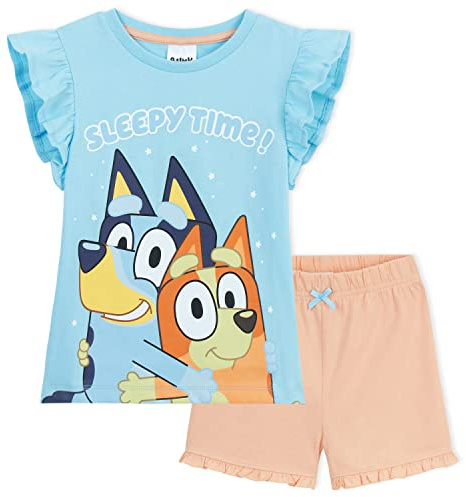 Bluey Pyjamas for Kids Girls and Boys PJs 2 Piece Nightwear T-Shirt Short Kids PJs Summer Soft Breathable Toddlers Lounge Wear Sizes 2-6 Years Bingo Gifts for Girls