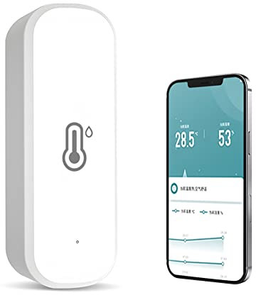 ZYNCUE Smart WiFi Indoor Thermometer Hygrometer, für TUYA Intelligent Room Thermometer Wireless Temperature Sensor Thermo Hygrometer, Unterstützung App Benachrichtigung und Datenspeicherung