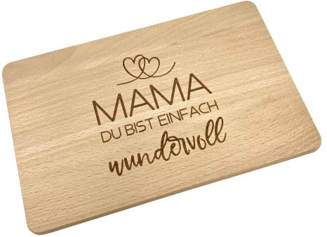 KATINGA Frühstücksbrett für Mama zum Muttertag/Geburtstag (Wundervoll)