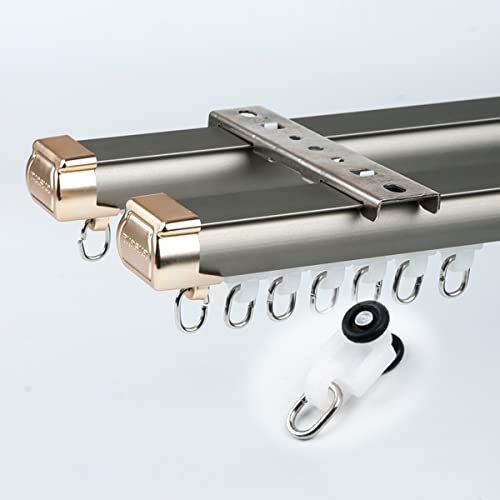 SOVOQUE Vorhangschiene, Vorhangschiene Rv Vorhänge Stangen Heavy Duty Für Raumteiler Büro Krankenhaus Camper Vorhangstangen/Top Mounted/4.2M/14Ft