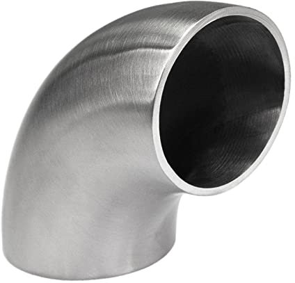 PRIOstahl Schweißbogen Rohrbogen Rohrverbinder Verbinder 90 Grad x 1 Stück Ø 42,4mm Verbindung Bogen Rundbogen zum Schweißen für Rundrohre Rohre Handlauf Geländerbau Rostfrei aus Edelstahl V2A