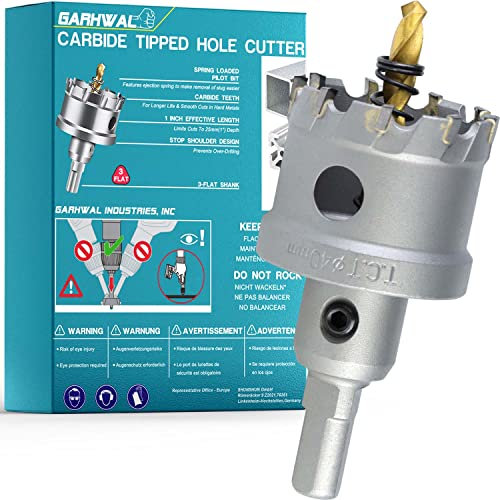 GARHWAL - Ø 40mm Hochleistungs-Hartmetall-Lochsäge mit Hartmetall-Zähnen für Schneidarbeiten in Stahl, Edelstahl, Aluminium und Kunststoff - Industriequalität, langlebig und schnellere Bohrergebnisse